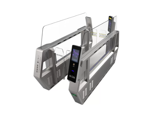 Face Recognition Fingerprint Airport Turnstile Airport Swing Gates With Light Curtain Infrared Technology