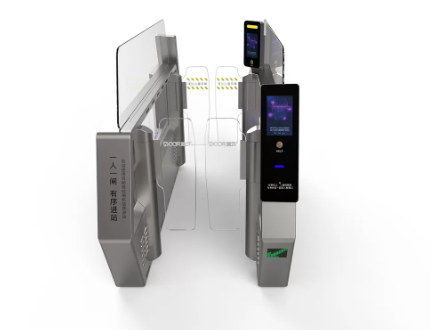 Face Recognition Fingerprint Airport Turnstile Airport Swing Gates With Light Curtain Infrared Technology